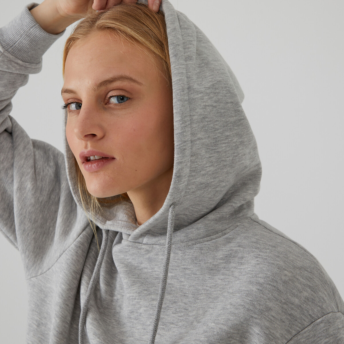 Felpa con cappuccio grigio chiné , LA REDOUTE COLLECTIONS