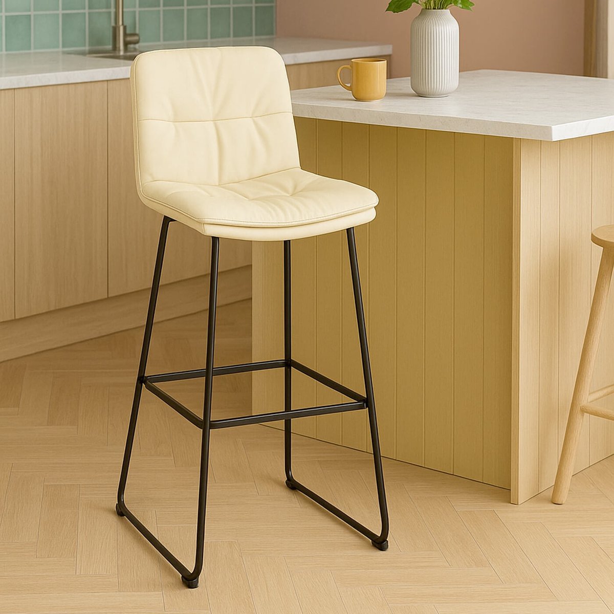 Tabouret de bar en simili, DARIA crème, KARE DESIGN