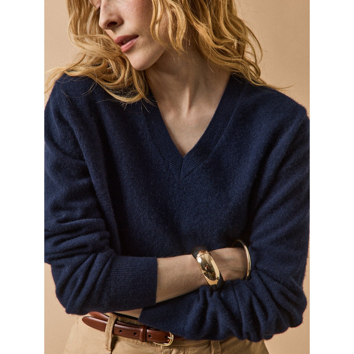 Pull col V - Collection Cachemire marine, CYRILLUS