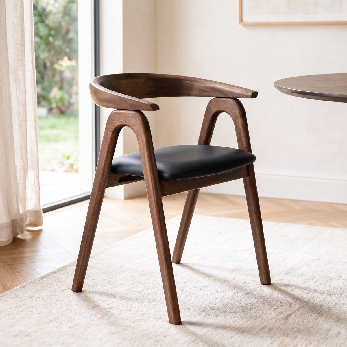 Chaise en cuir synthétique - HAWA marron, MAISON PAVANE