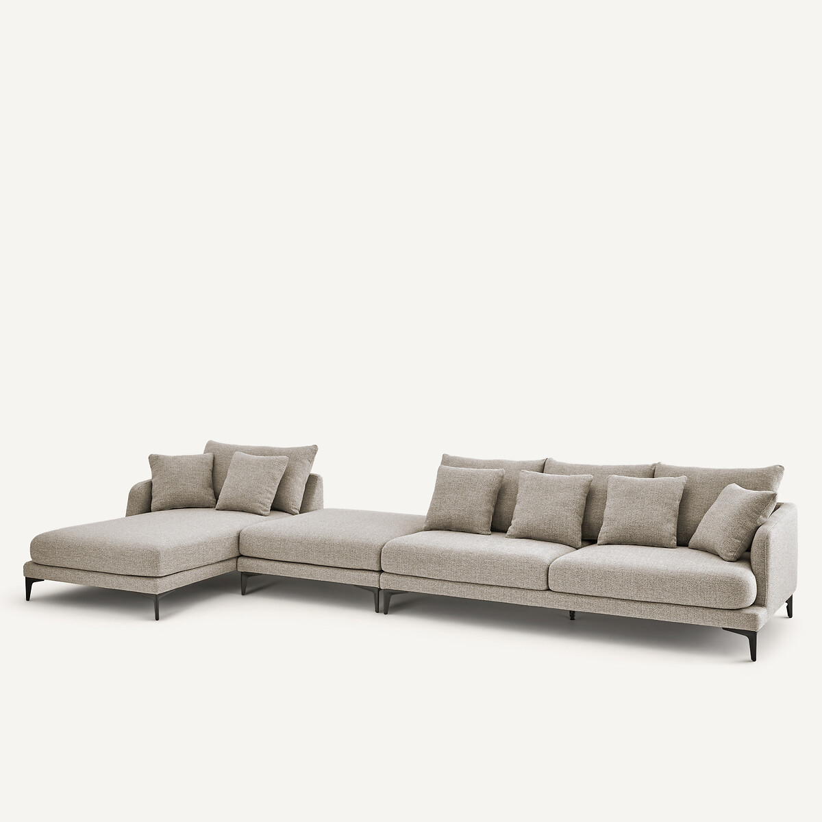 Méridienne en mélange texturé, MODERNISTE beige, EMMANUEL GALLINA X AM.PM