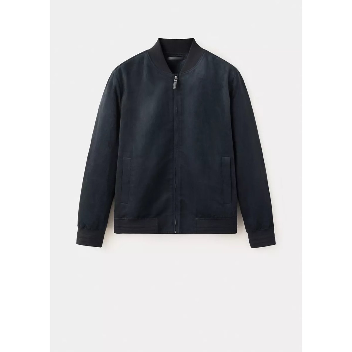 Veste bomber effet daim bleu marine, MANGO MAN
