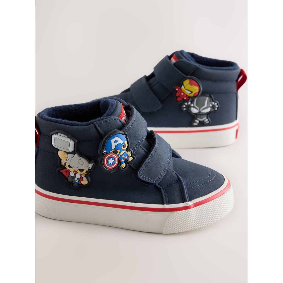 Bottines montantes à scratch marvel bleu marine, NEXT