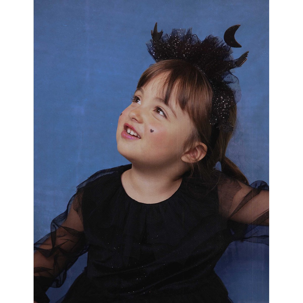 Serre-tête en tulle avec lunes et chauves-souris noir, ZIPPY