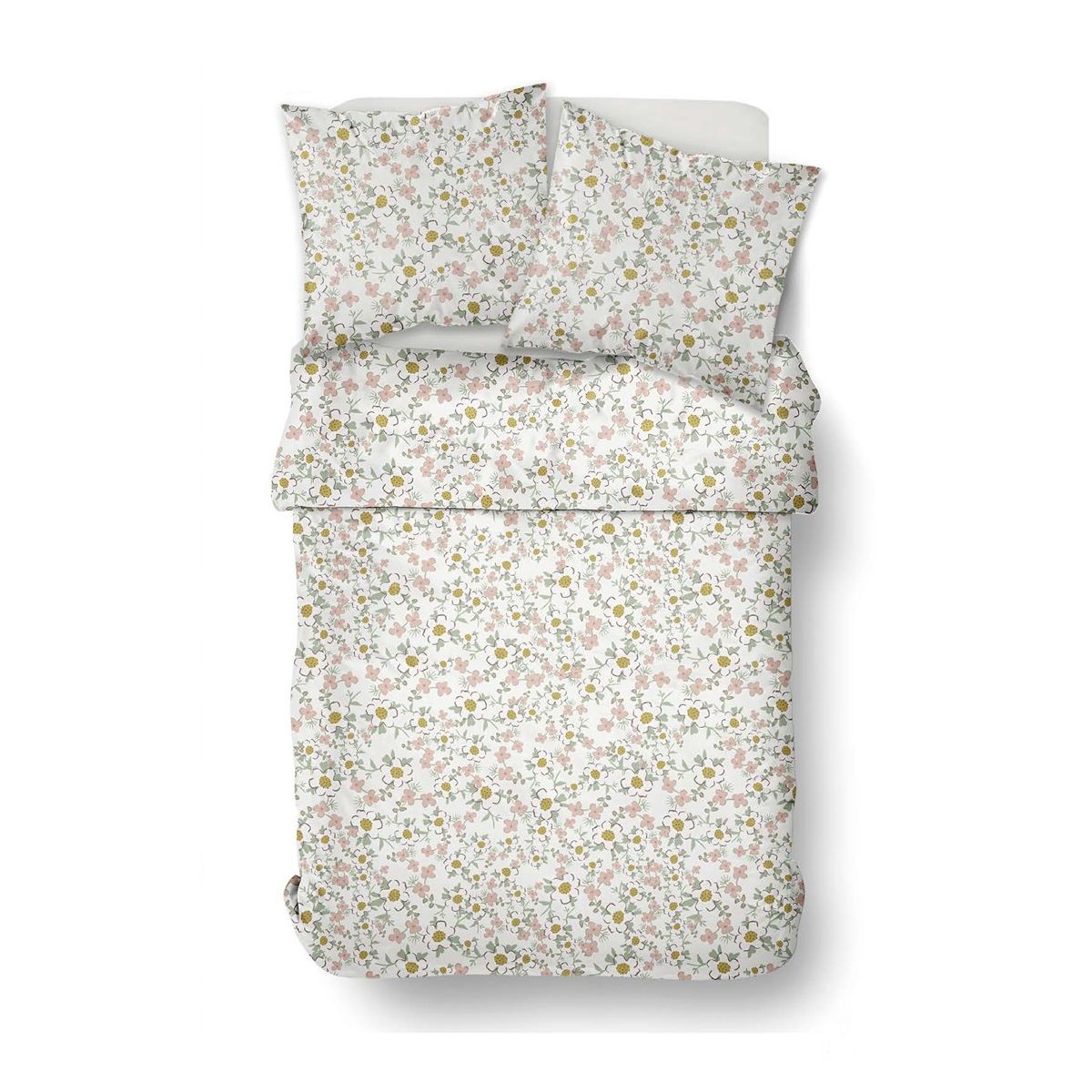 Parure de lit imprimé Floral SUNSHINE FLAVIEN blanc, TODAY