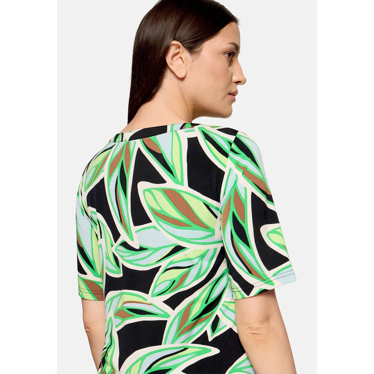 Robe à volants manches courtes green/cream, BETTY BARCLAY