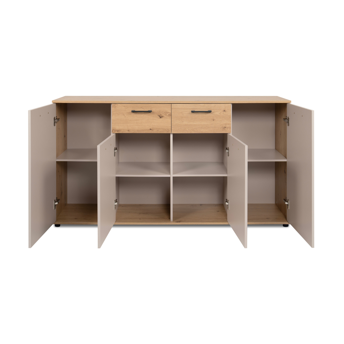 Buffet 4 portes, 2 tiroirs LINO bois clair, CALICOSY