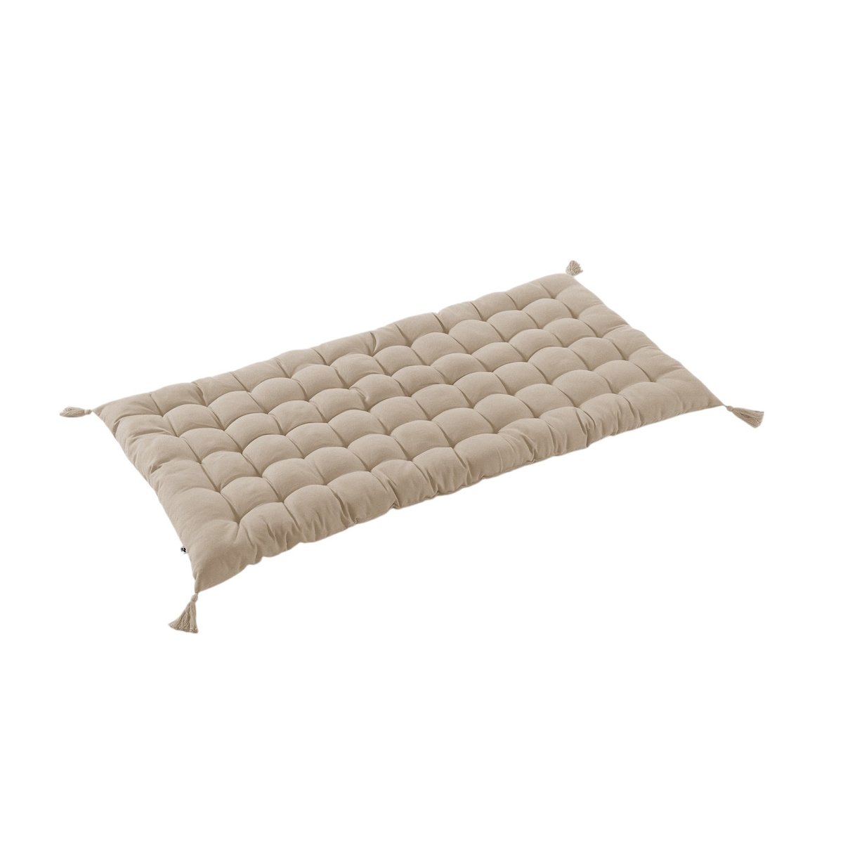 Coussin de Sol ou Matelas de sol avec pompons Collection Kalas ficelle, EDEN