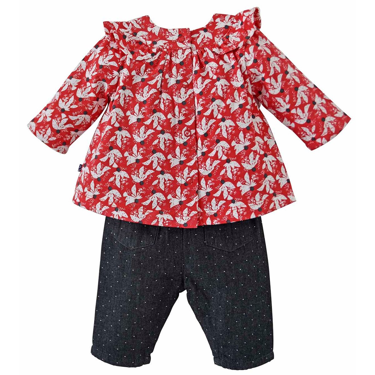 Ensemble chemise et chemisier hibiscus sucre d'orge gris, SUCRE D'ORGE
