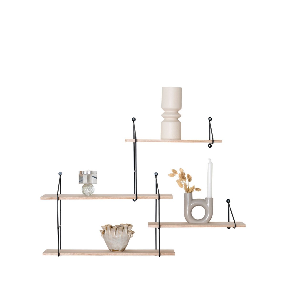 Etagère murale en bois et métal- HARLEM bois clair, HOUSE NORDIC