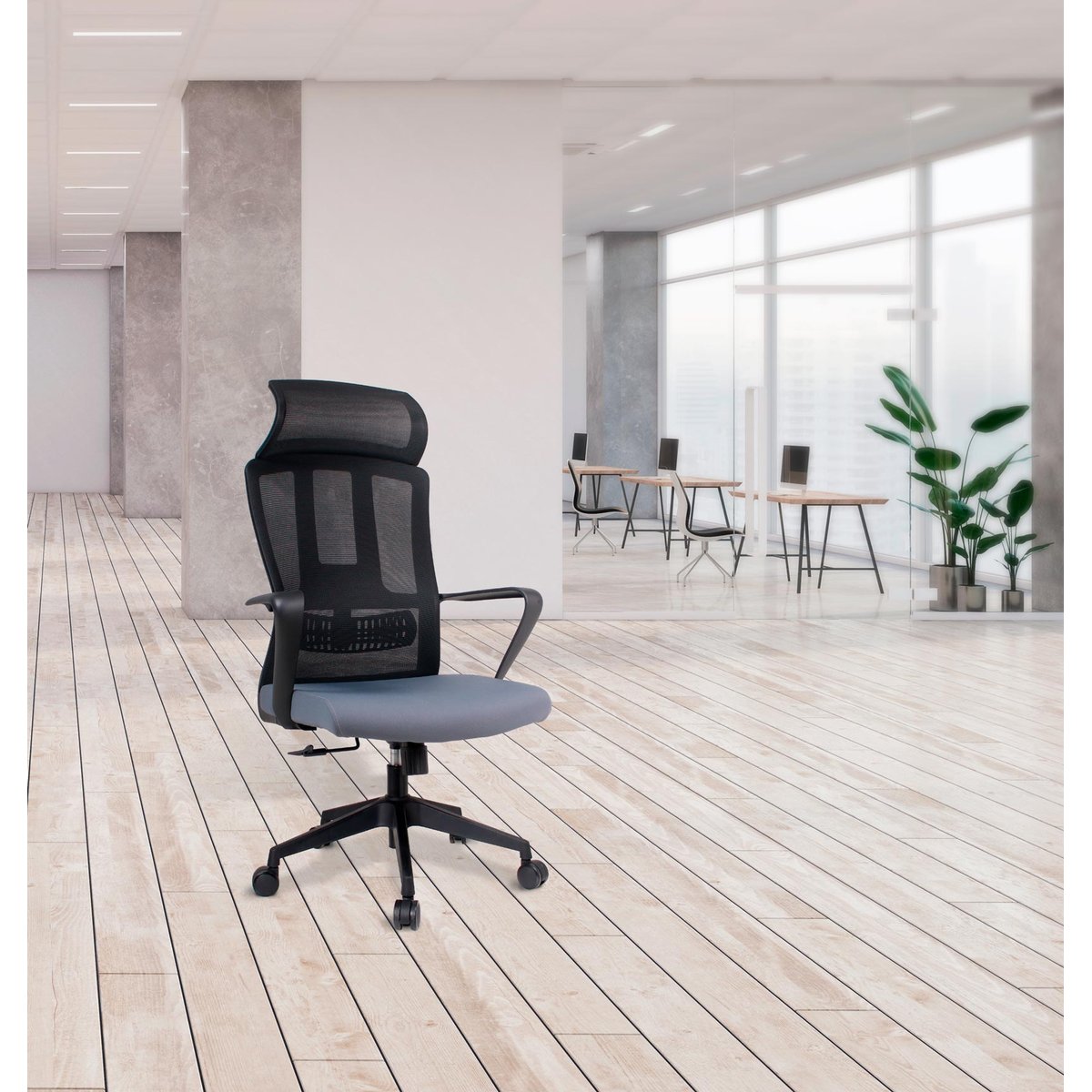 Chaise de bureau, ETHAN gris-noir, HISPANOHOGAR