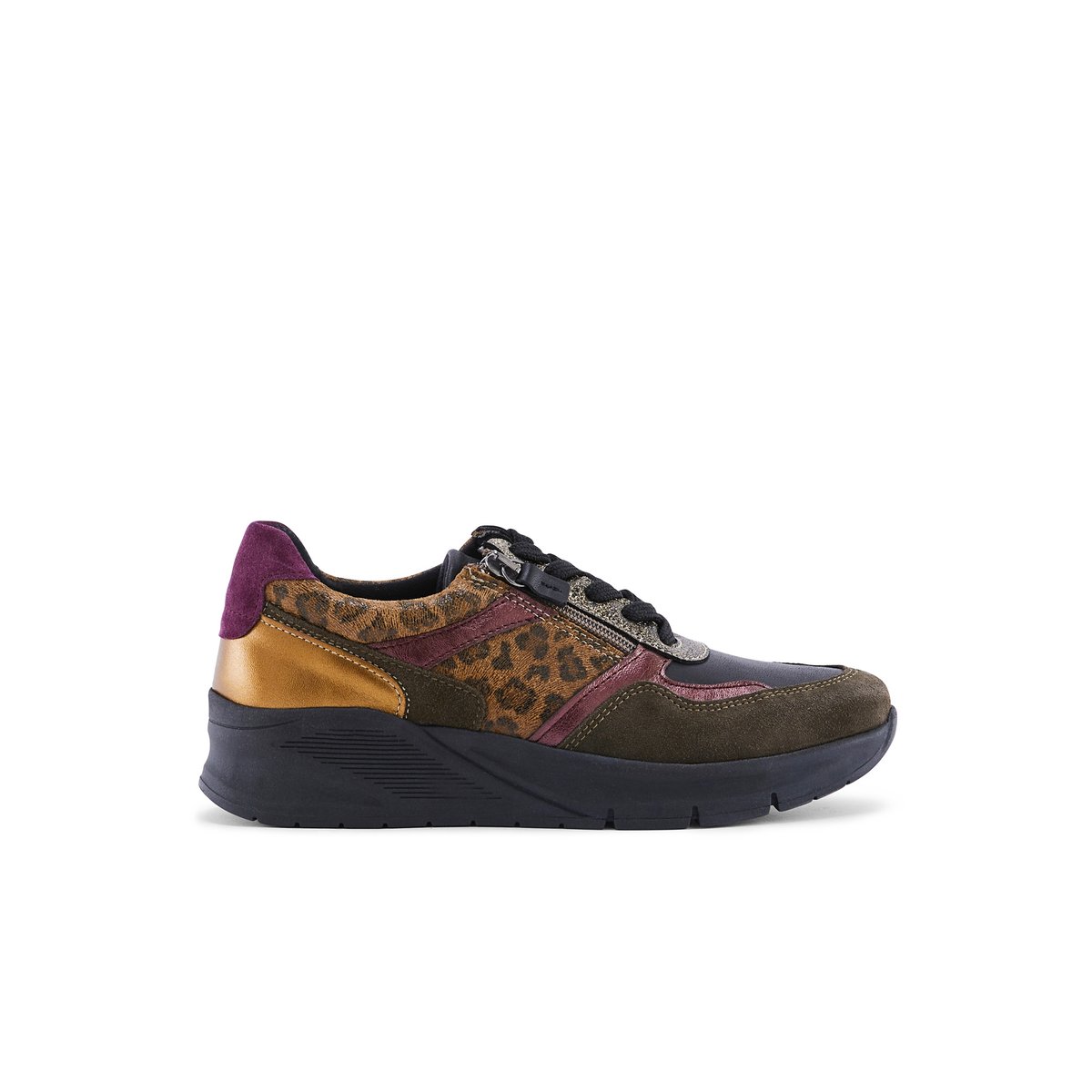 2013965 sneakers à lacets et zip multicolore noir, PEDICONFORT
