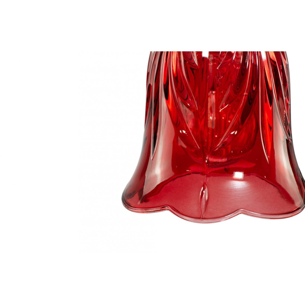 Suspension fleur en verre et métal, ARELI rouge, C-CREATION