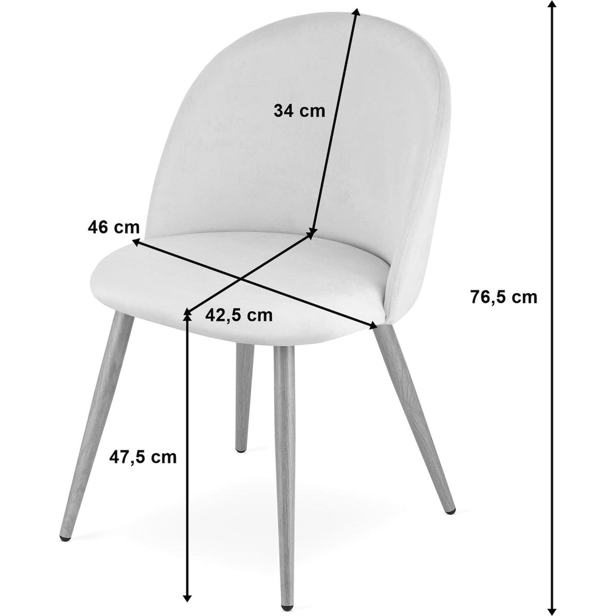 Chaise tapissée en velours dossier arrondi beige velours, RECOLLECTION