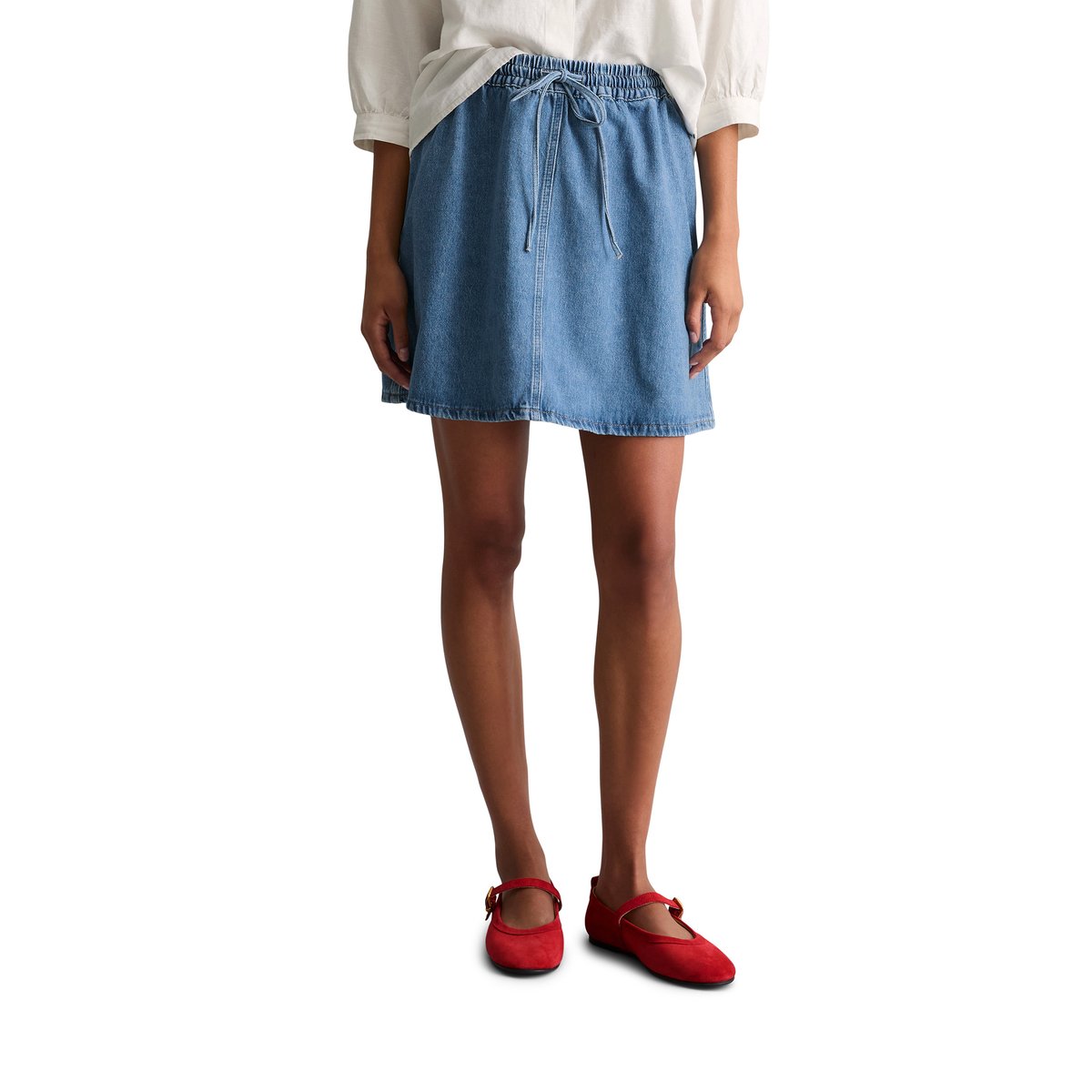 Jupe courte en jean A-Shape en pur coton organique bleu, MARC O’POLO DENIM