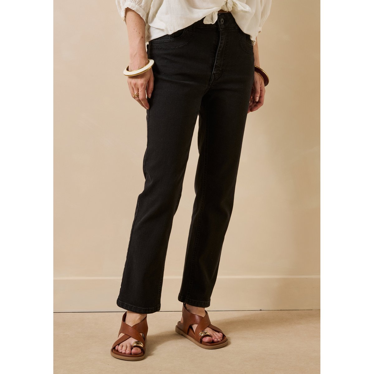 Jean slim en coton biologique dark black, LA FEE MARABOUTEE