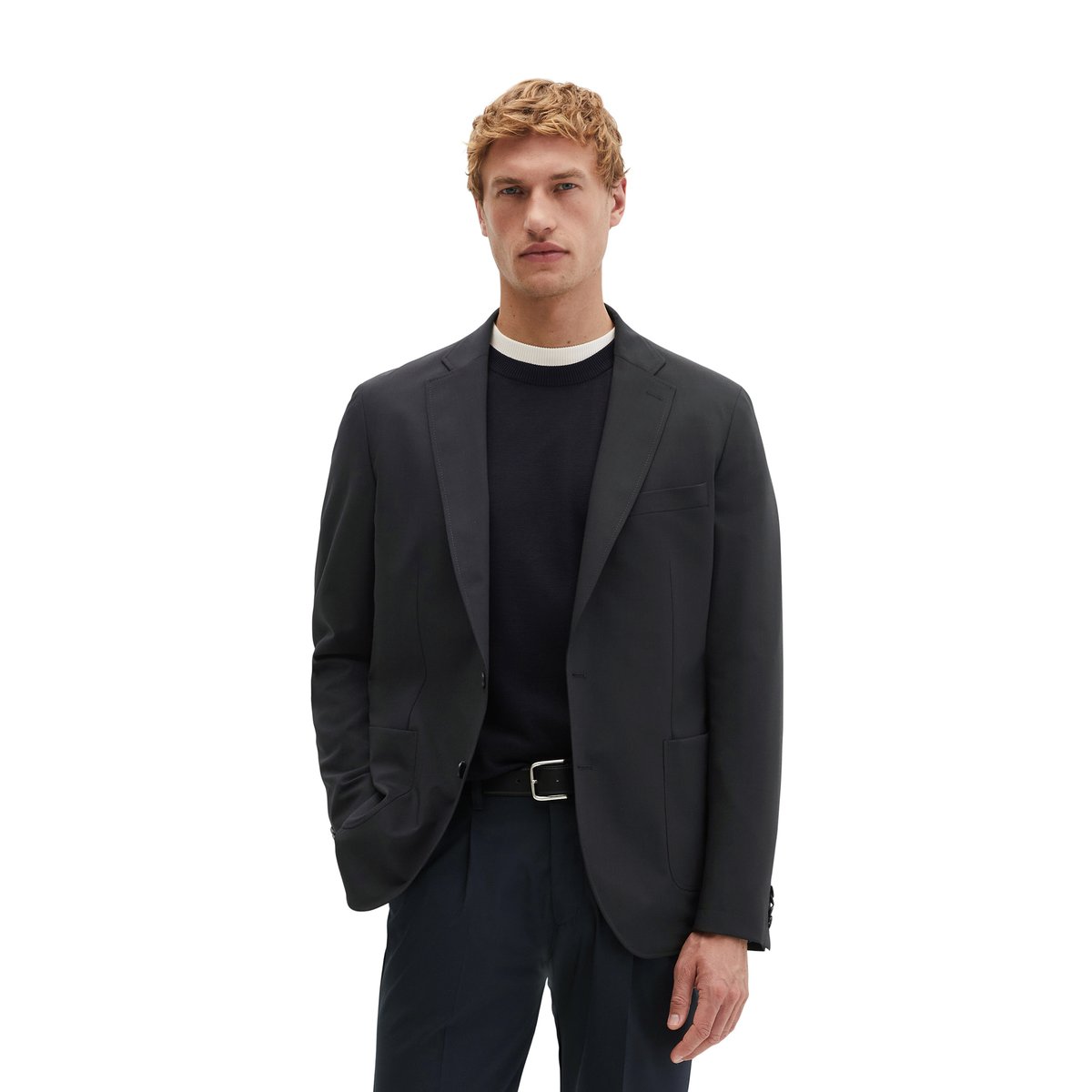 Veste DFB Travel Collection en Tech Wool Blend léger bleu foncé, MARC O'POLO