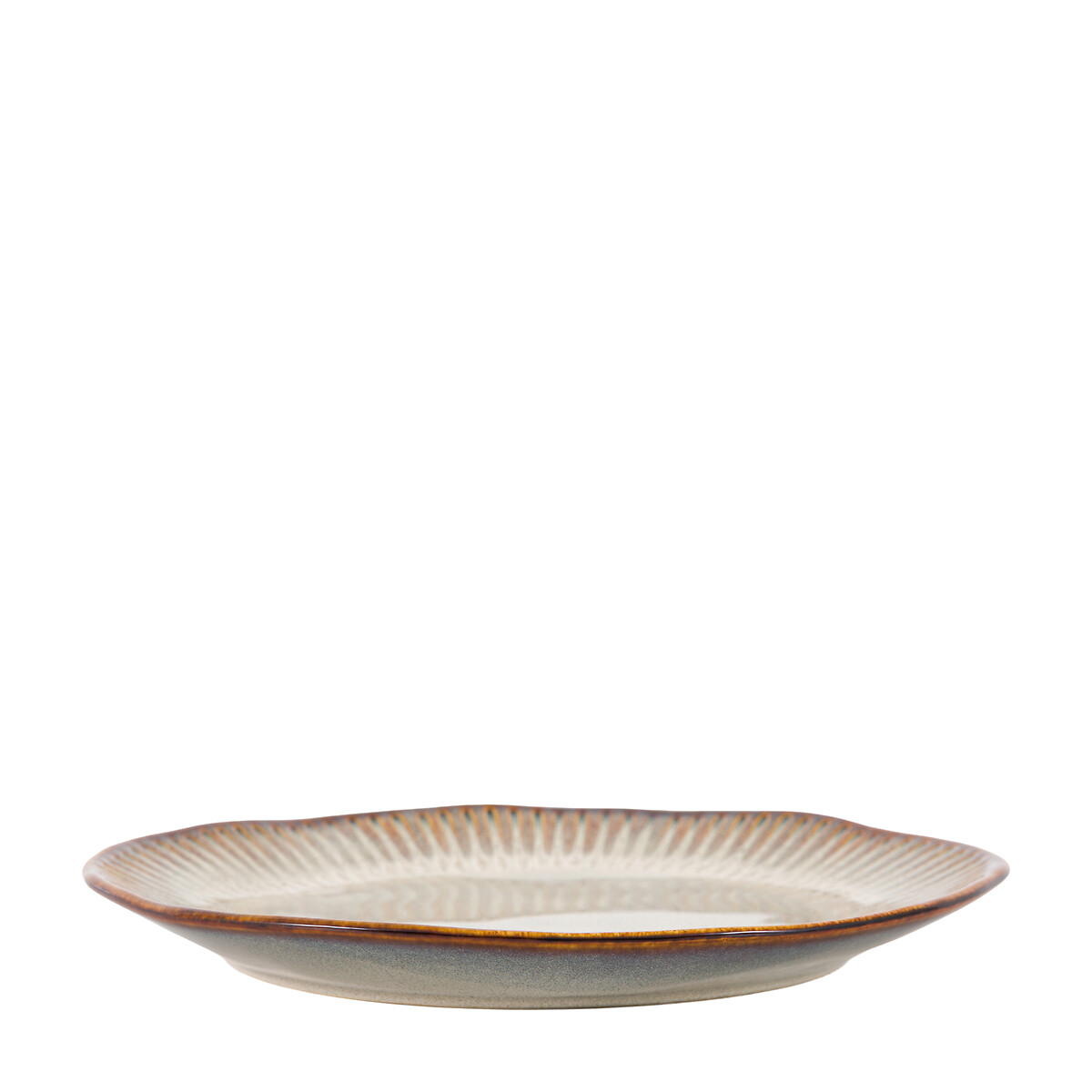 Set of 4 Harville Ridged Dinner Plates in Stone brown , ÉDITÉ