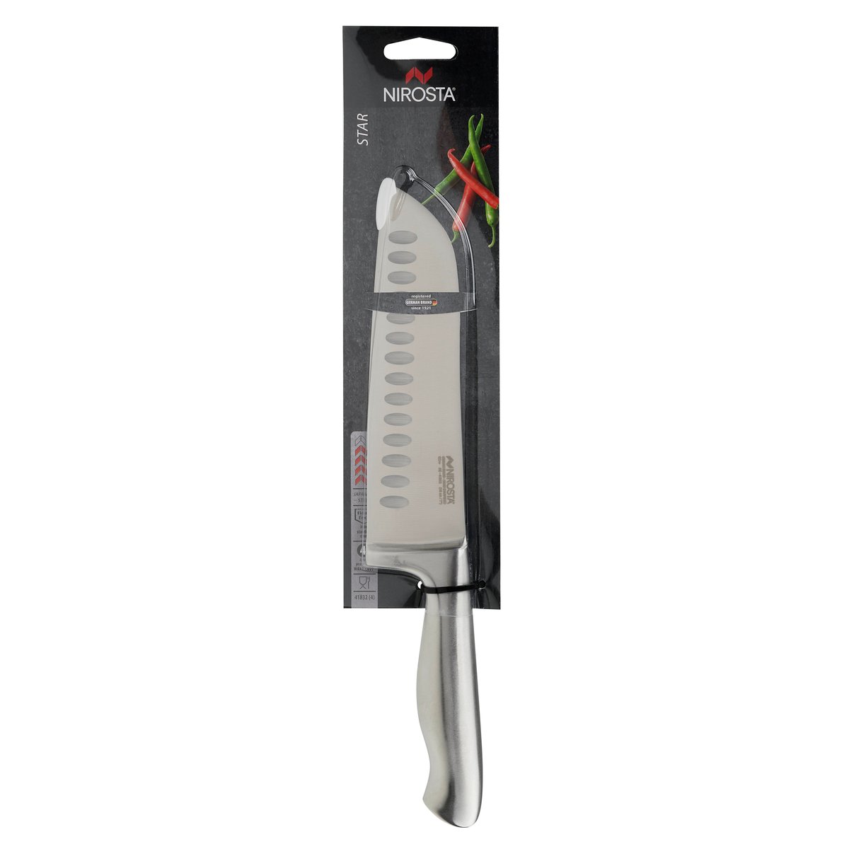 Couteau de cuisine Santoku STAR gris, NIROSTA