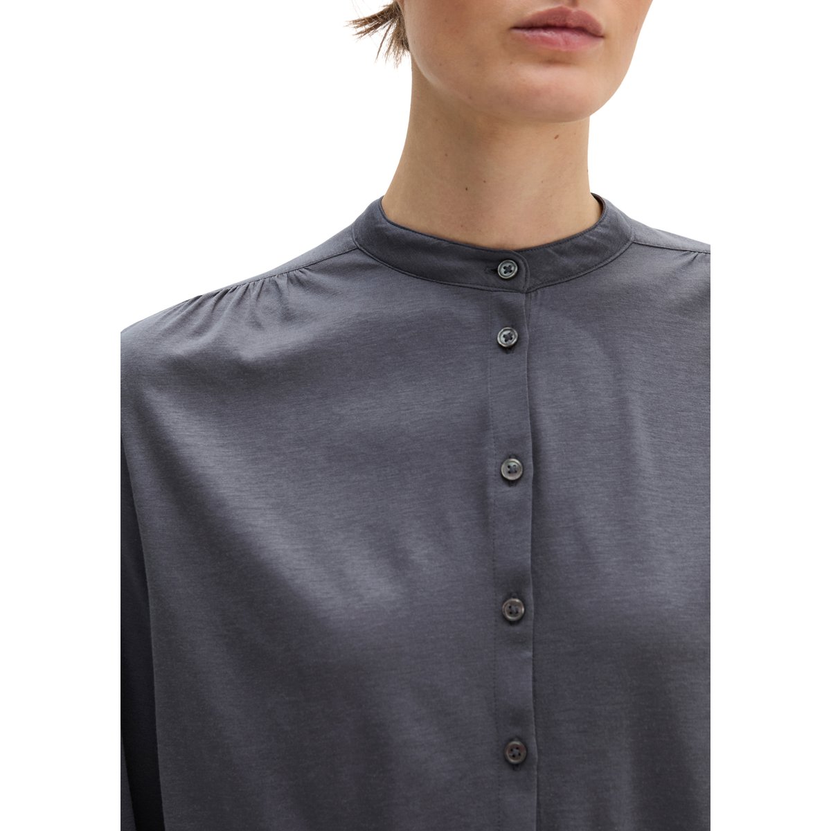 Blouse en jersey loose en TENCEL™ Modal gris foncé, MARC O'POLO