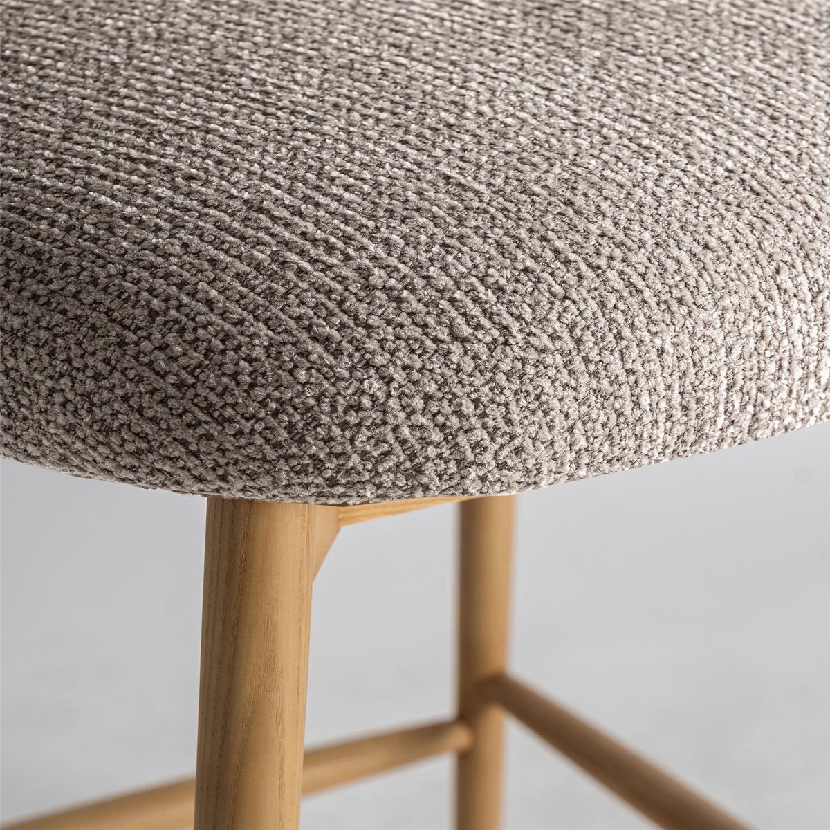 Tabouret de bar collection S.ERLEC taupe et bois clair, RECOLLECTION