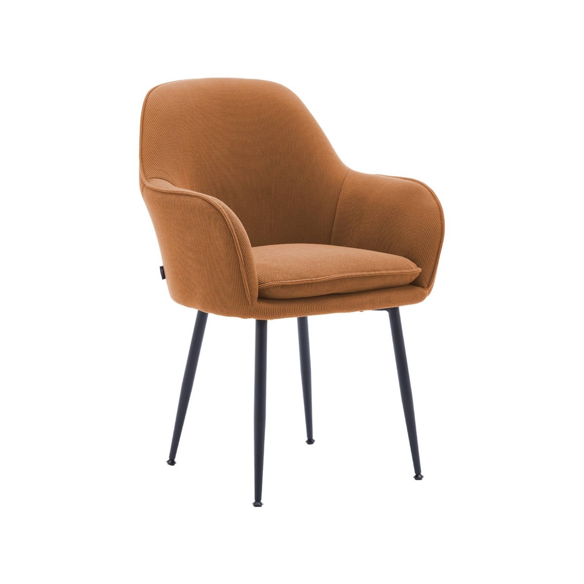 Fauteuil velours côtelé et pieds métal (lot de 2) SHELLA camel, SWEEEK
