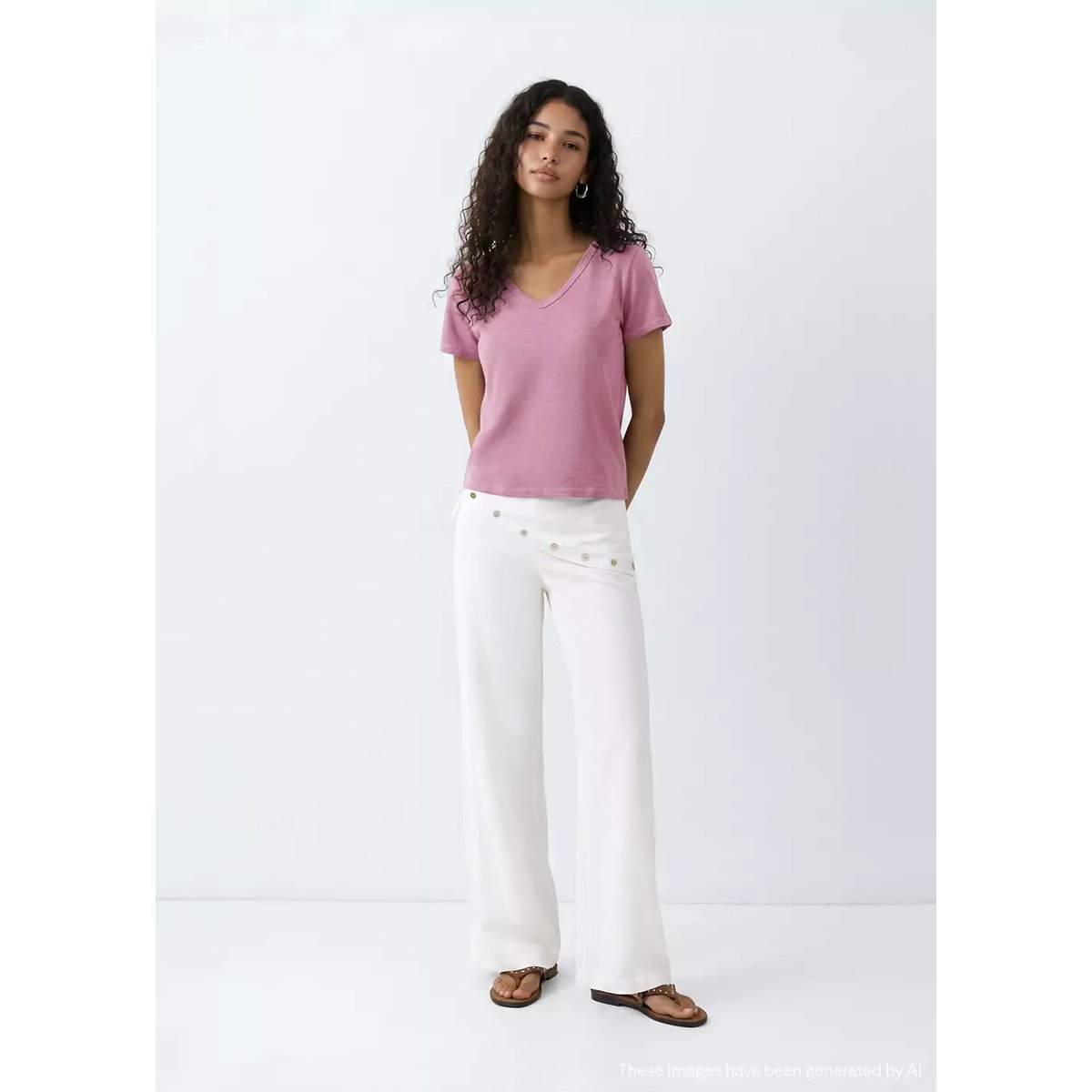 T-shirt 100 % coton rose pastel, MANGO TEEN