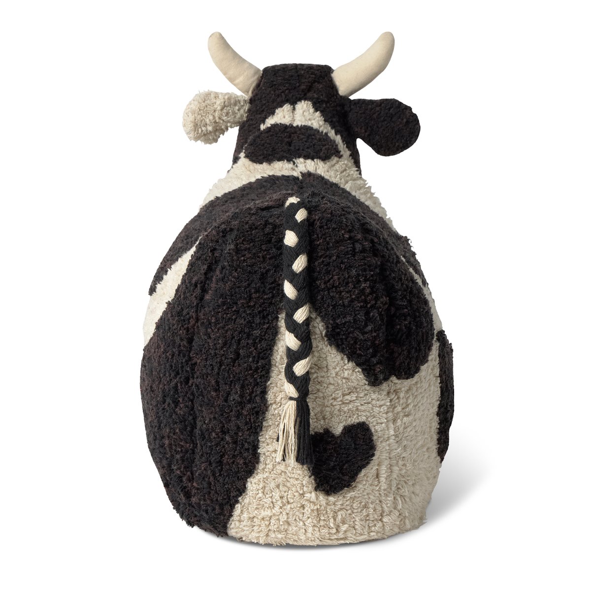 Pouf en coton Vache Lola PETALS & PALS naturel, grain de café, noir, rose, LORENA CANALS