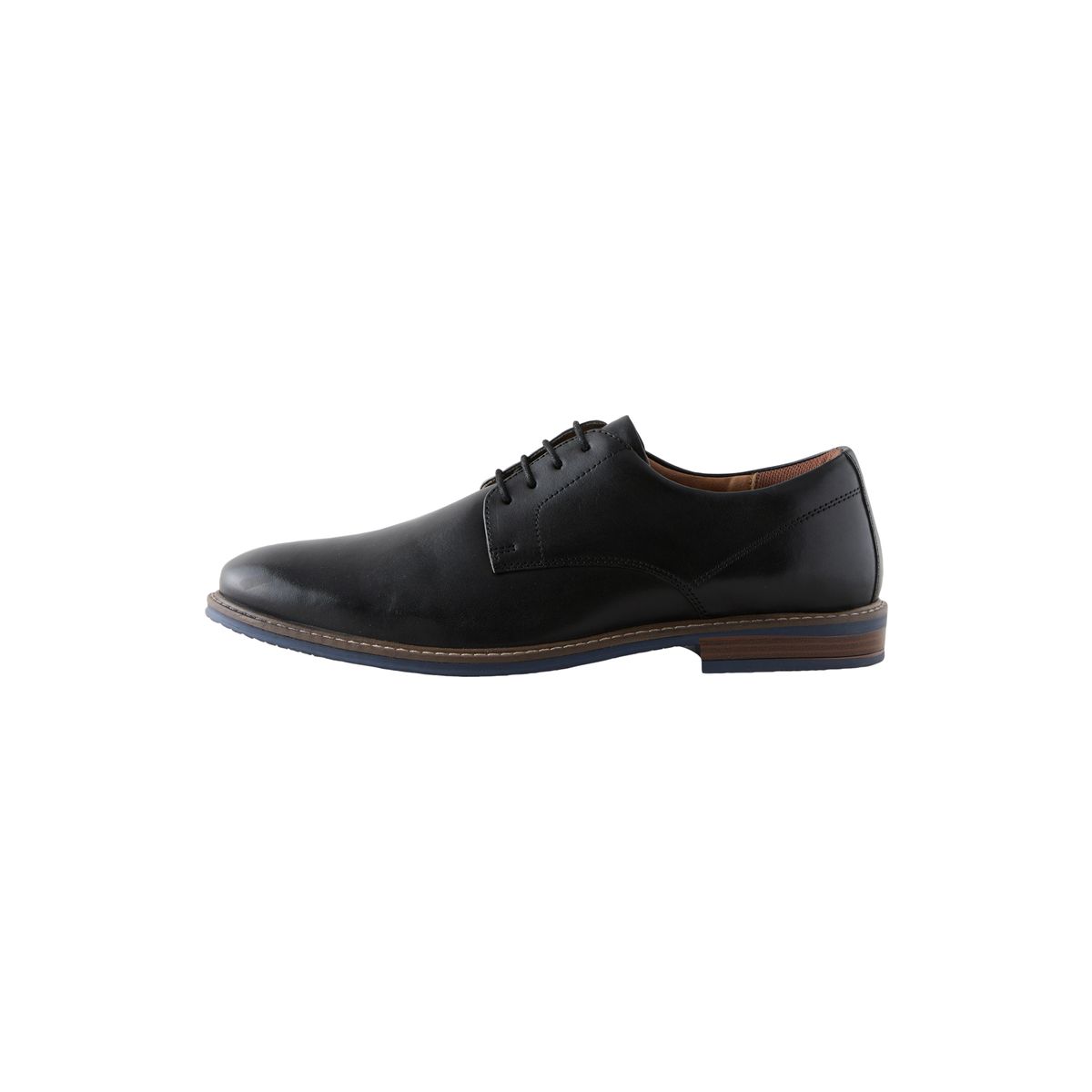 Chaussures derby en cuir avec semelle bleue noir, NEXT
