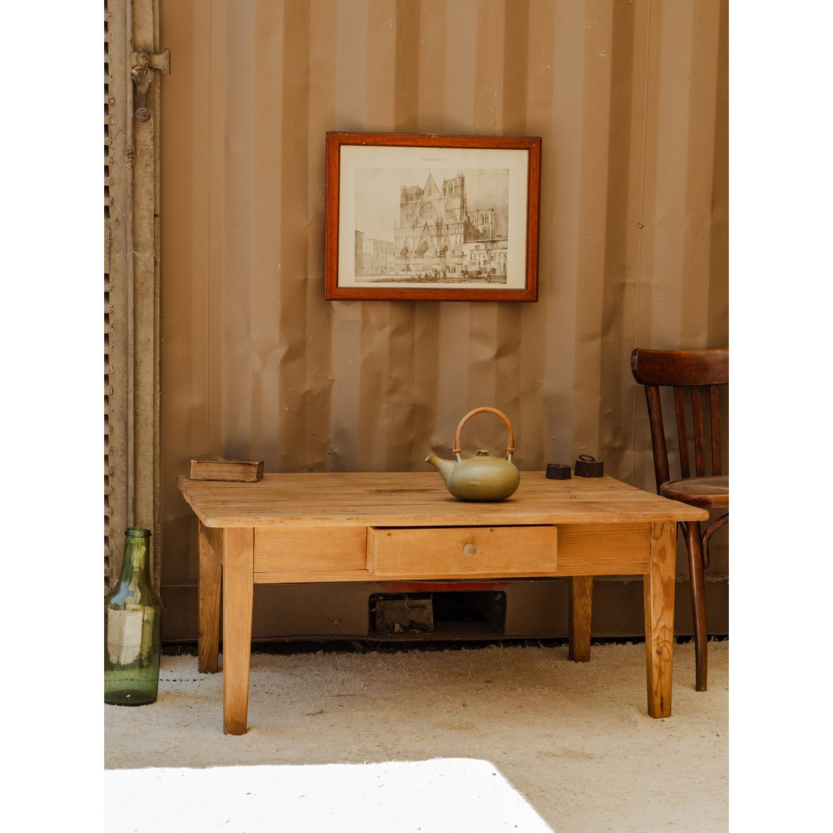 Table basse en bois Léonie N°1059 - Bon état bois clair, DEBONGOUT