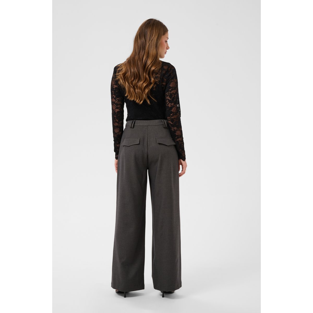 Pantalon de costume gris dark grey melange, CREAM