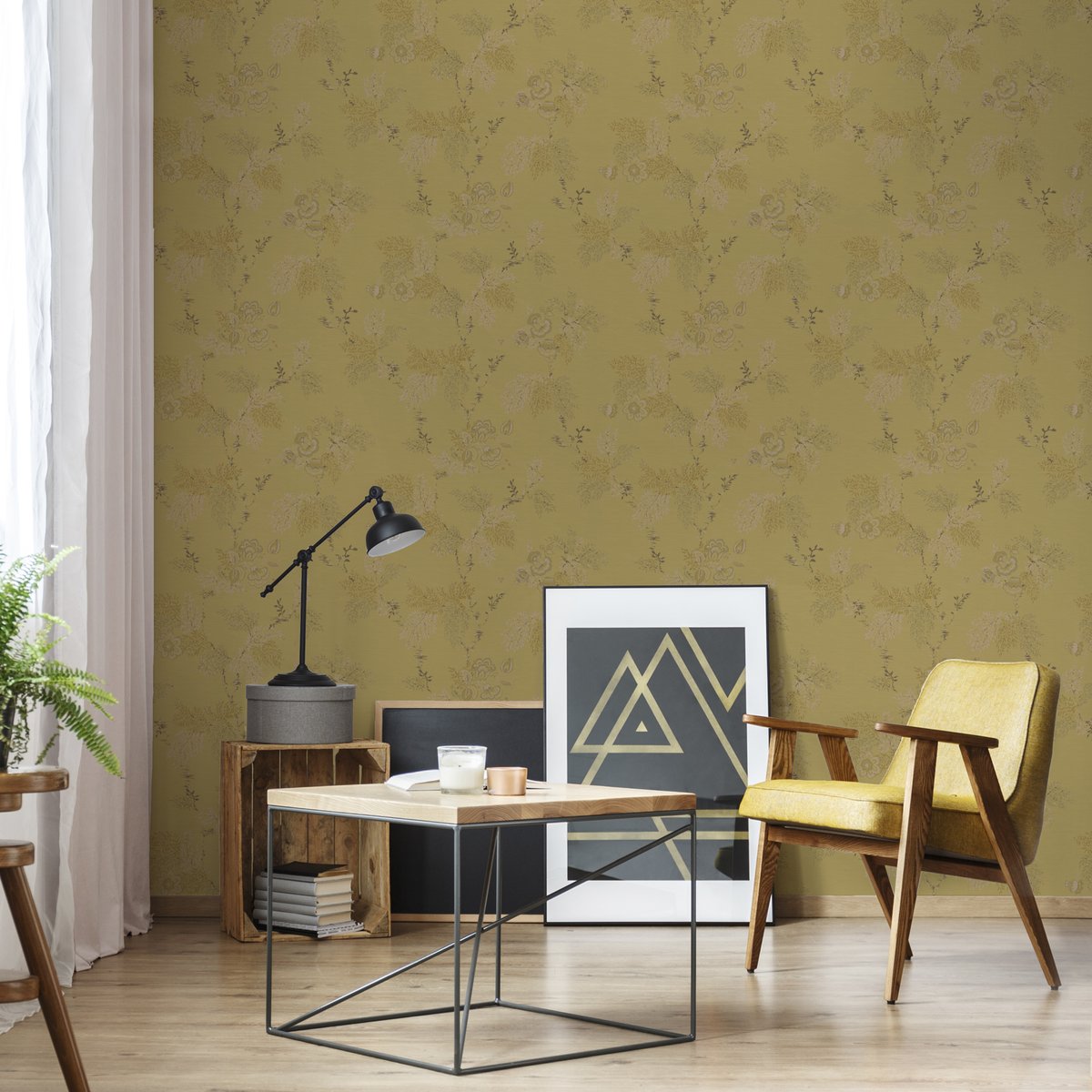 Papier peint Floraison Kimono ocre, SUPERFRESCO EASY
