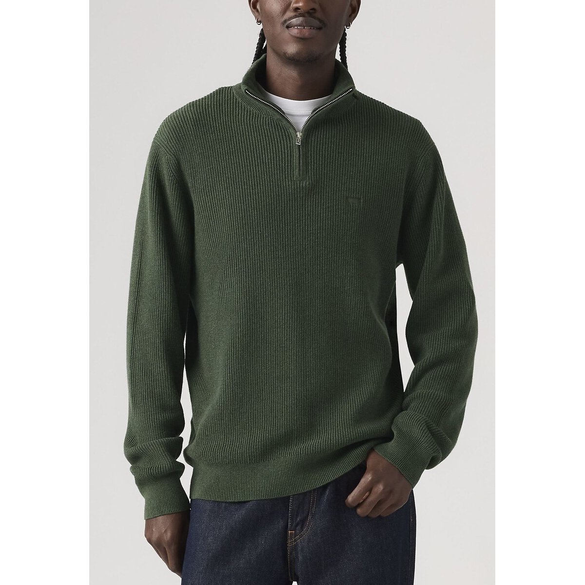 Pull à col montant zippé vert foncé, LEVI'S