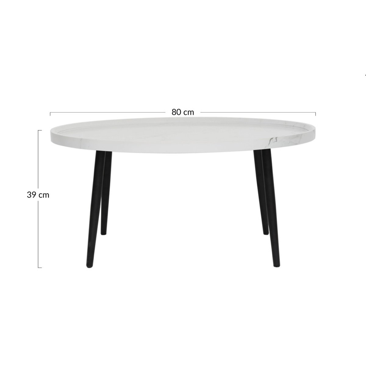 Table basse effet marbre 80 cm, HELSINKI gris, BEST MOBILIER