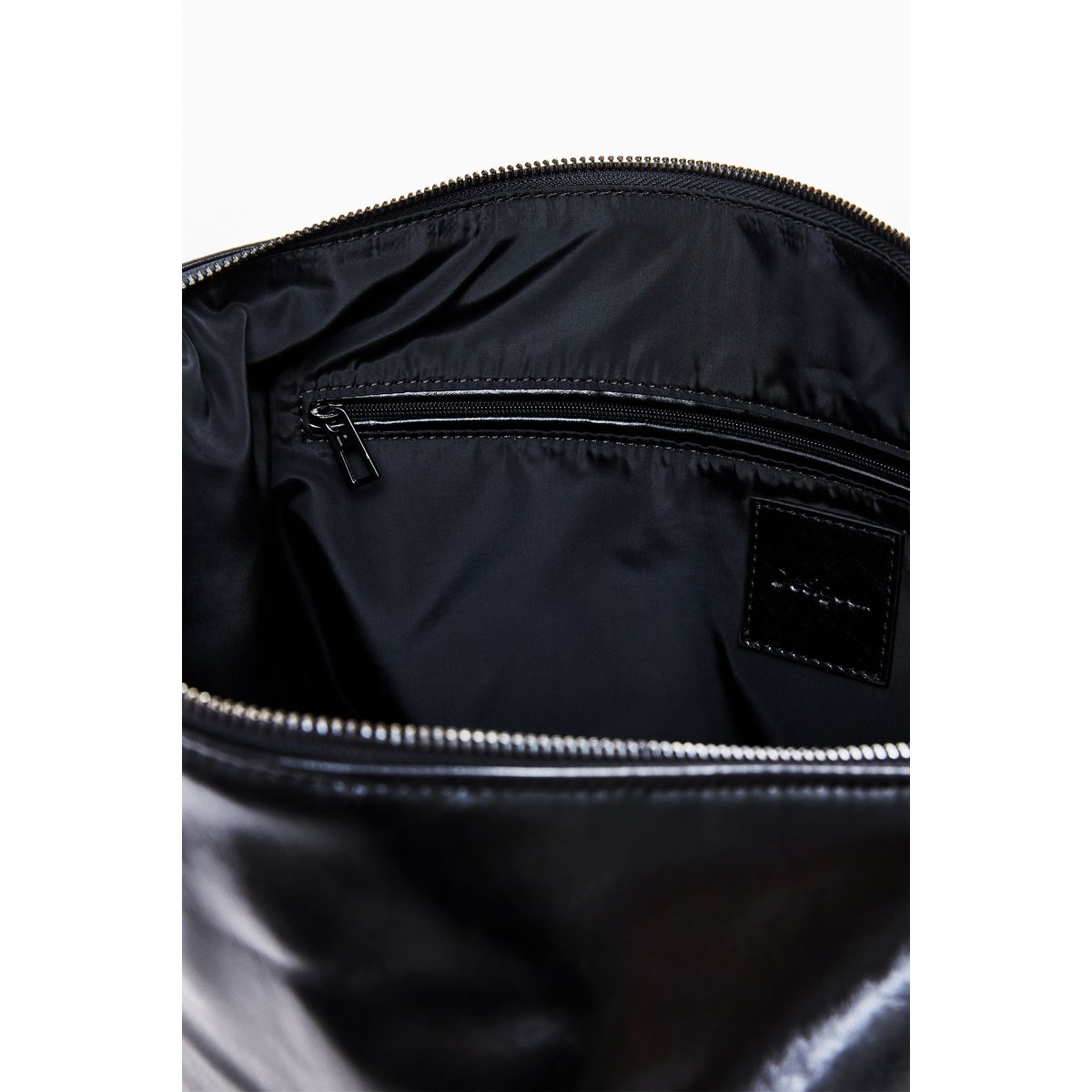 Grand sac tressé brillant noir, DESIGUAL