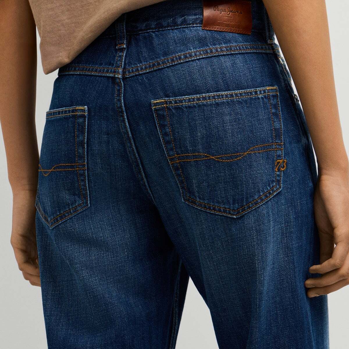 Craft - Jean Coupe Boyfriend, Taille Moyenne classique mid blue damage, PEPE JEANS