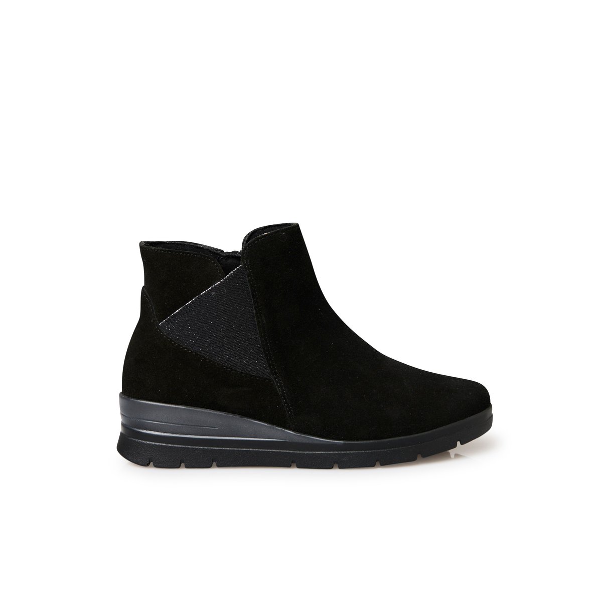 Boots large élastique et zip côté noir, PEDICONFORT