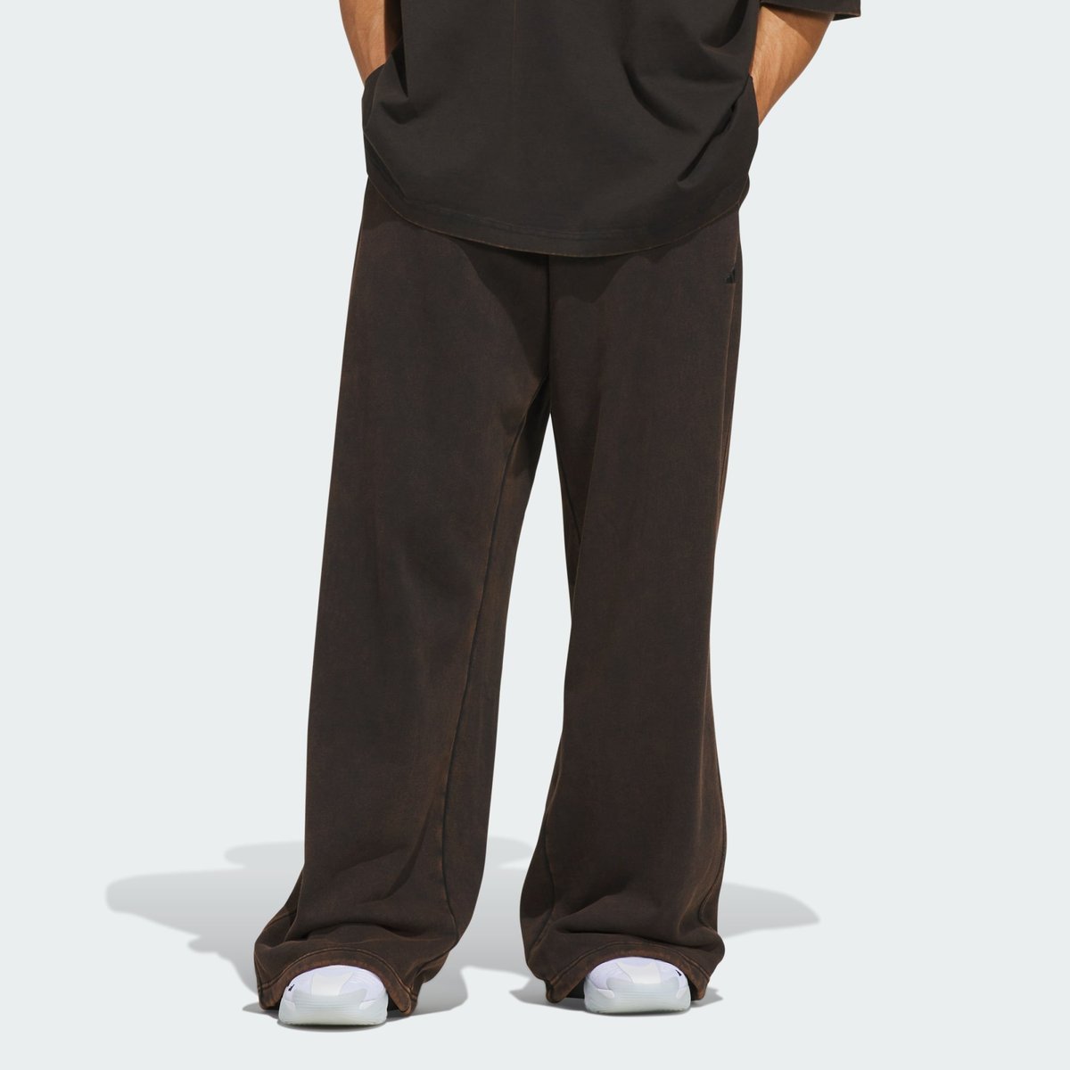 Pantalon Wide Leg Molleton Délavé Adidas Basketball Pantalon Wide Leg Molleton Délavé Adidas Basketball black, adidas Performance