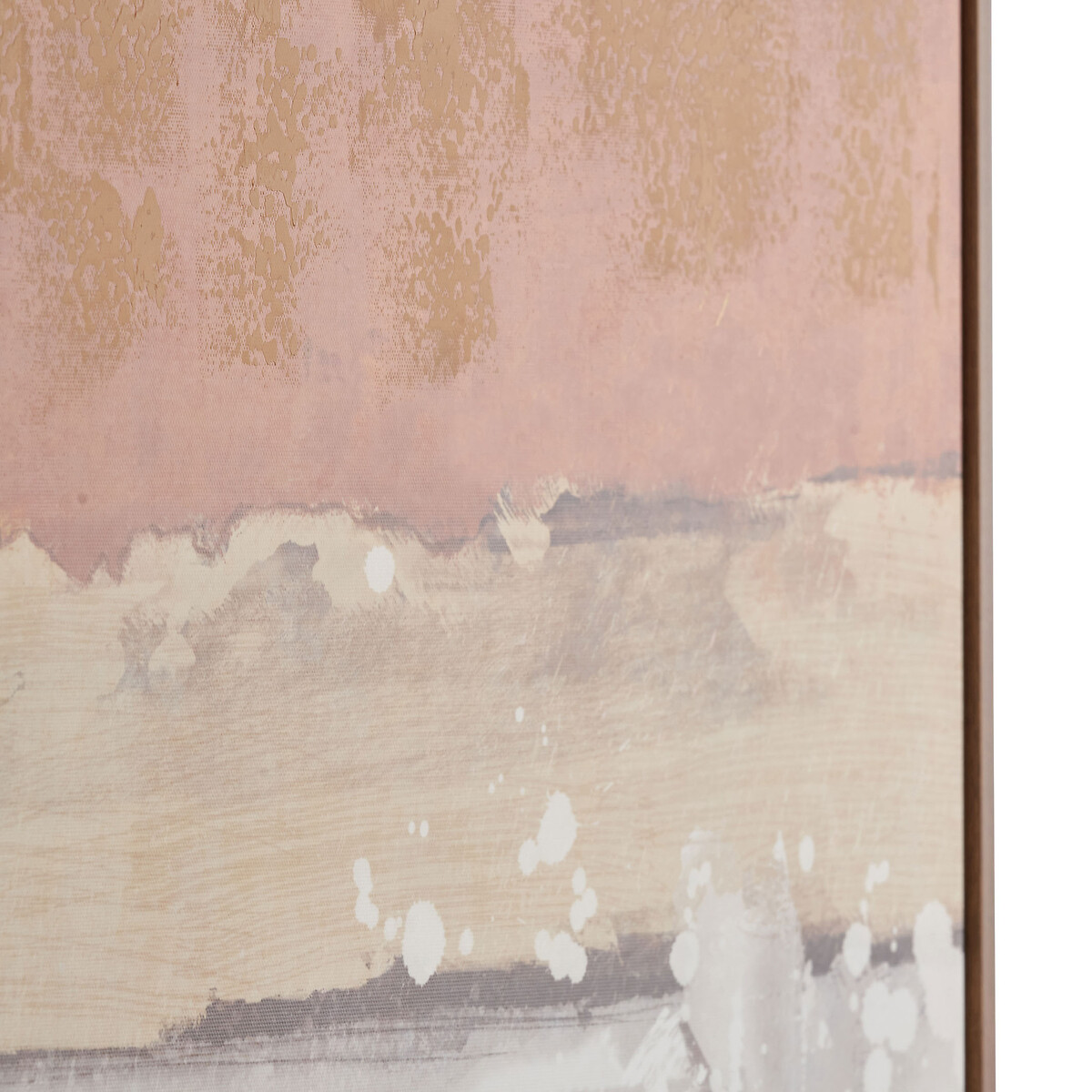 100x100cm White and Terracotta Abstract Square Canvas with Oak Effect Frame terracotta, SO'HOME