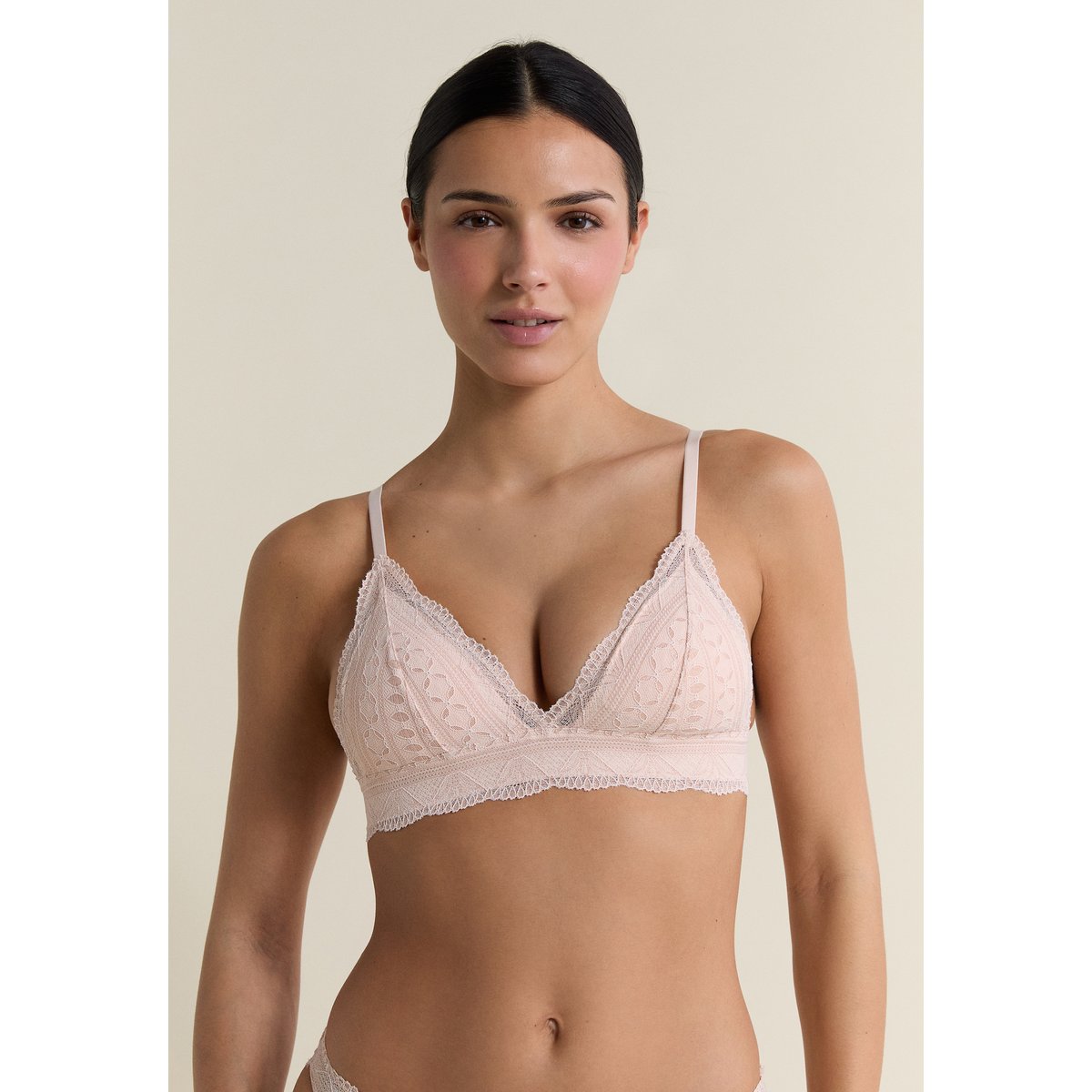 Soutien-gorge N.8 - Le triangle sans armatures IDOLE rose poudre, ETAM