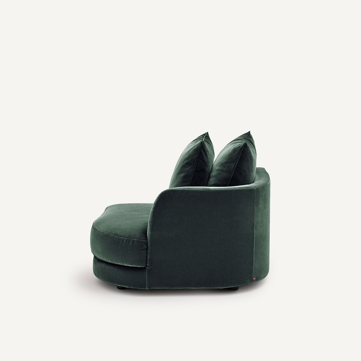 Rechtes, abgerundetes, modulares Halbsofa aus Samt, TIBERIO khaki, AM.PM