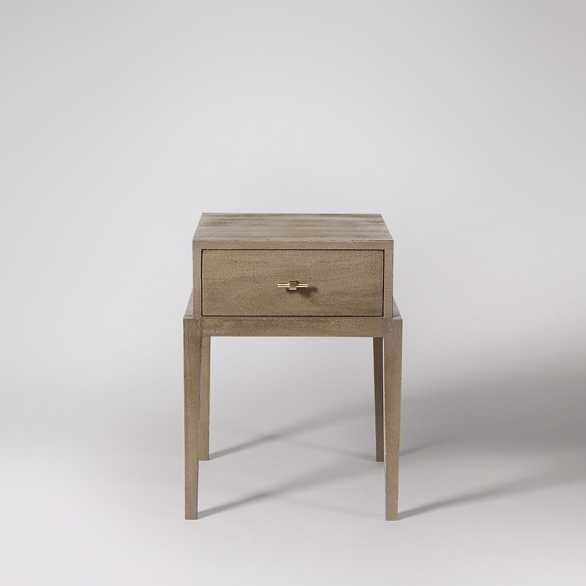 Verne Mango Wood 1 Drawer Bedside Table grey, SWOON