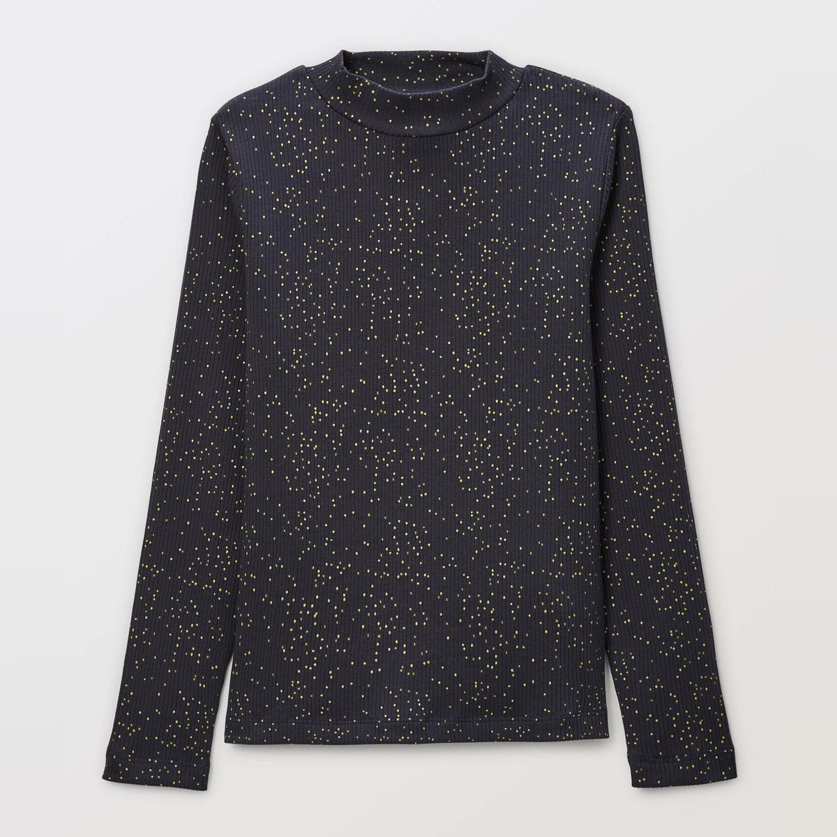 Sous-pull à col montant avec fibres métallisées en coton BIO GOTS marine, MONOPRIX