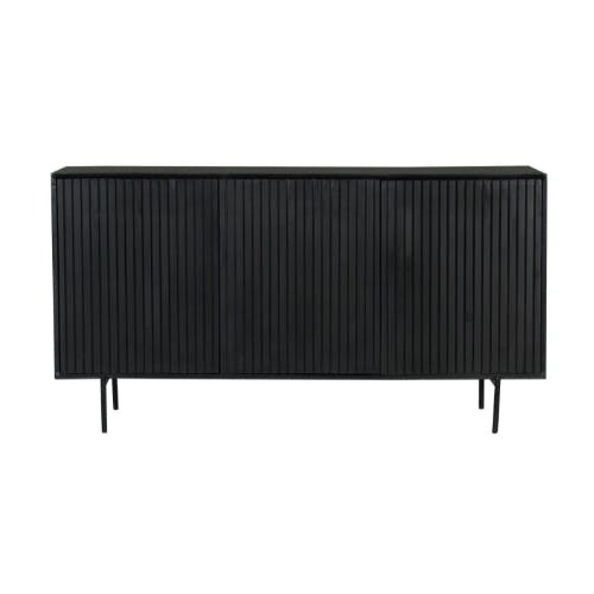 Buffet 3 portes rainurées en bois CORTINA noir, PIER IMPORT