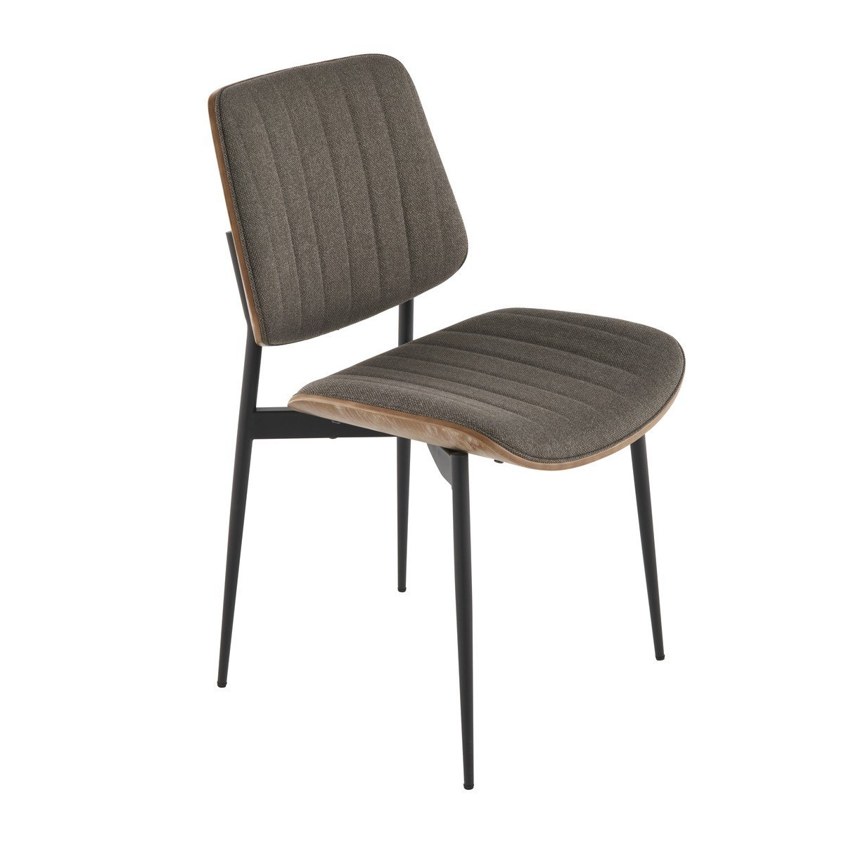 Lot de 6 chaises en tissu matelassé GISELLE taupe, SIGNATURE
