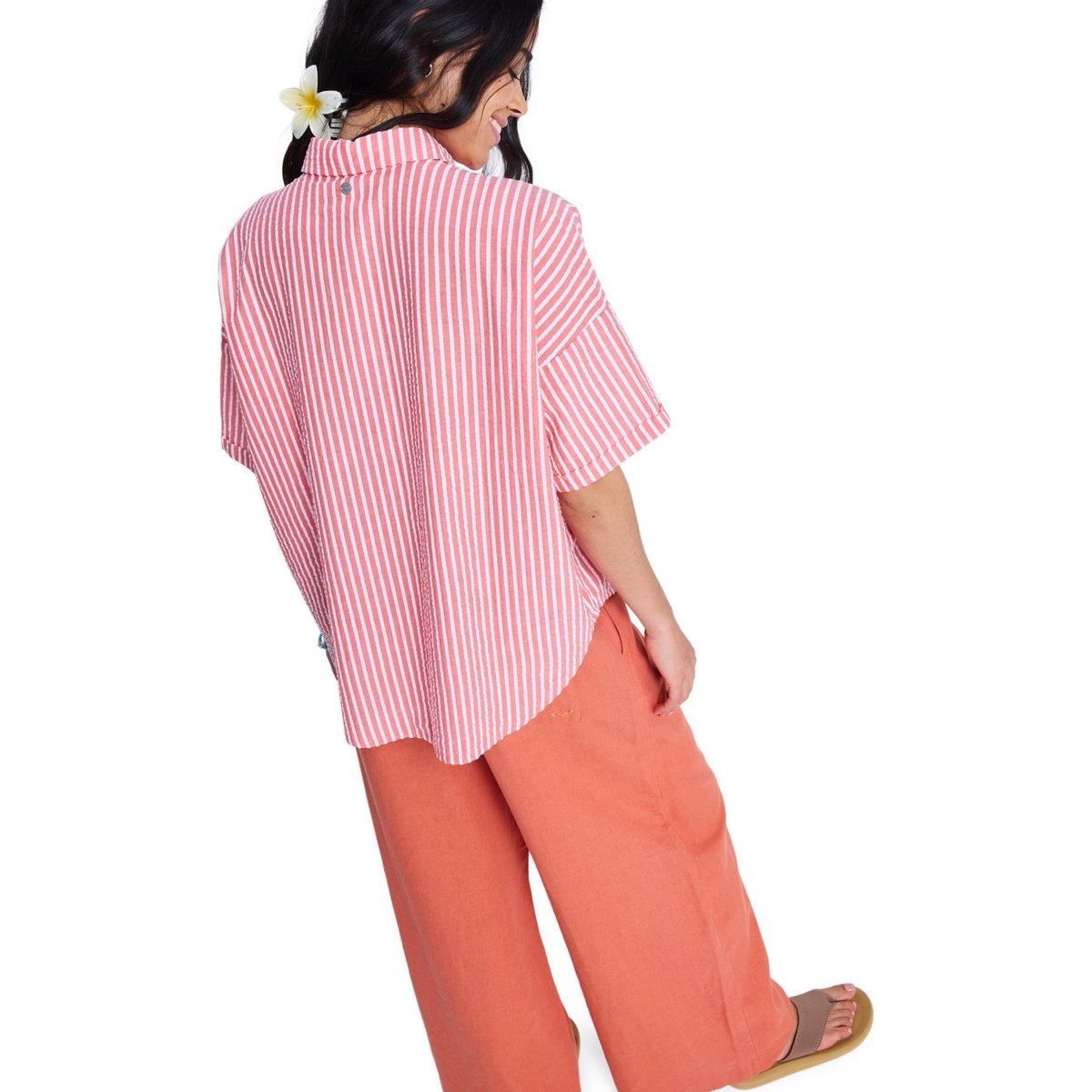 Chemise manches courtes BEACHY NOSTALGIA. rouge hibiscus sunrise stripe, ROXY