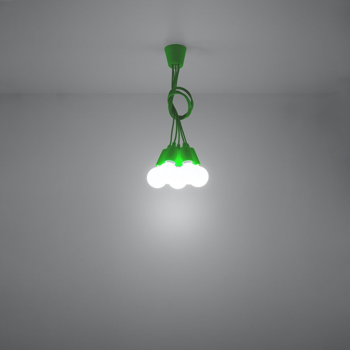 Suspension PVC Vert E27 5 Diego vert, EDEN