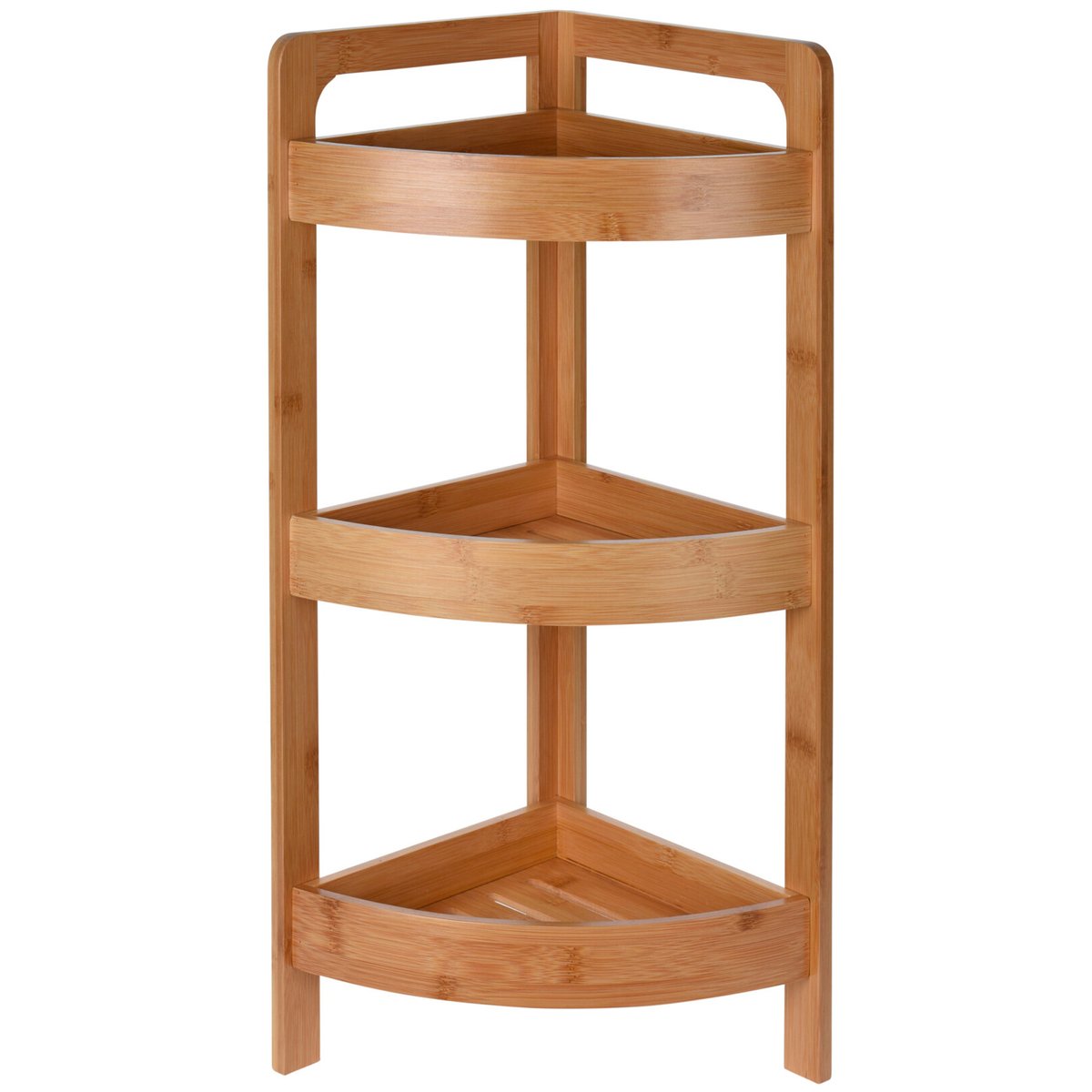Étagère salle de bain d'angle 3 plateaux en bambou 23x23x61cm bois, WADIGA