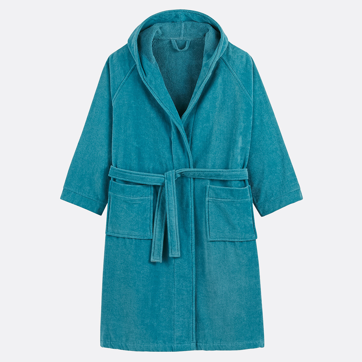 Albornoz con capucha, de rizo 450 g/m2, Trizie azul pavo real, LA REDOUTE INTERIEURS