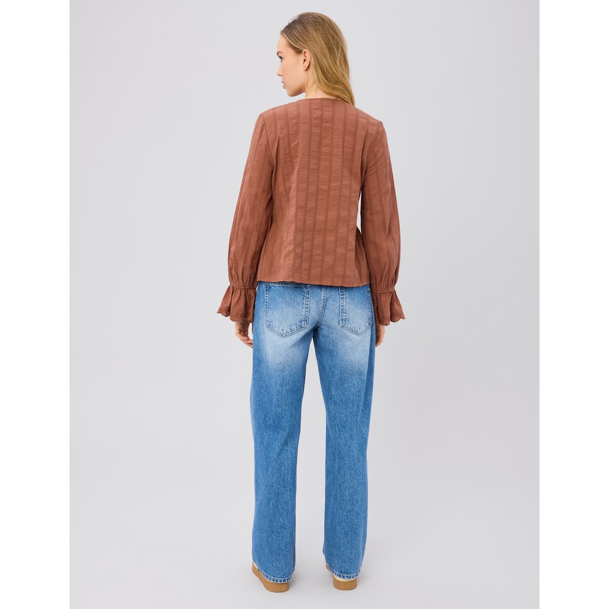 Blouse à nouer camel, BZB
